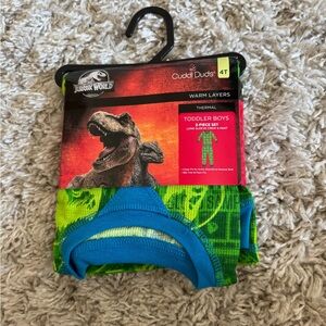 Cuddl Duds Jurassic World Boys' Thermal Set - Green and Blue